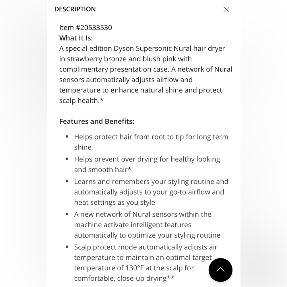 NEW NIB DYSON SUPERSONIC NURAL  Hair Dryer - Picture 6 of 12